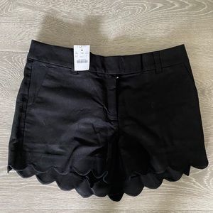 JCrew scalloped black shorts